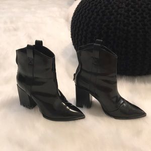 Black Western Flare Booties